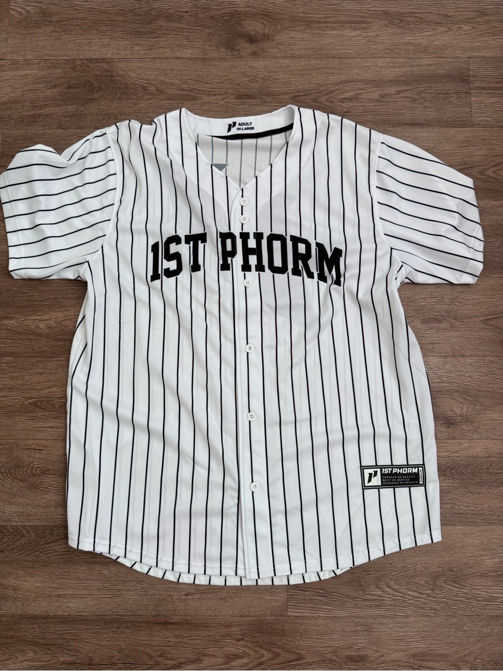 1ST PHORM Pinstripe Baseball Jersey - White & Black